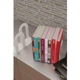 risingmaber Dekoratif Beyaz Klasik Metal Kitap Tutucu , Kitap Desteği (İkili Set) MK4B