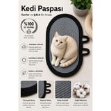 Risingmaber Gri El Yapımı Tres Kordon Kedi Paspası Köpek Paspası ve Mama ve Su Kabı Paspası MC10G