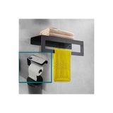 risingmaber Metal Banyo Havlu Askılığı & Tuvalet Kağıdı Askılığı 2li Set Mat Siyah Mt53s