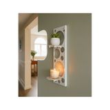 Risingmaber Metal Beyaz Vidalı Duvar Rafı, Oval Raf, İki Katlı Mutfak Banyo Rafı, Kitap Rafı MT125B