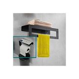 Risingmaber Risingmaber Metal Banyo Havlu Askılığı ve Tuvalet Kağıdı Askılığı 2li Set Mat Siyah