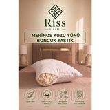 Riss Tekstil %100 Merinos Kuzu Yünü Dolgulu Boncuk Yastık ( 50 x 70cm / 1000gr ) - Beyaz - 50 x 70 cm