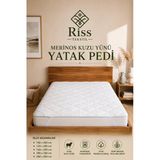 Riss Tekstil %100 Merinos Kuzu Yünü Yatak Pedi, Yatak Koruyucu, Yatak Alezi