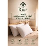 riss tekstil 2 Adet %100 Merinos Kuzu Yünü Dolgulu Boncuk Yastık ( 50x70cm / 1000gr )
