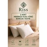 Riss Tekstil 2 Adet %100 Merinos Kuzu Yünü Dolgulu Boncuk Yastık ( 50X70cm)
