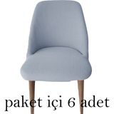 Rişte Home 6 Lı A Kalite Sandalye Kılıfı Büyük Oval Likralı Yıkanabilir Lastikli Bambu Sandalye Örtüsü 6 Adet - 50 x 50 cm - Gri