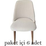 Rişte Home 6 Lı A Kalite Sandalye Kılıfı Büyük Oval Likralı Yıkanabilir Lastikli Bambu Sandalye Örtüsü 6 Adet - 50 x 50 cm - Krem