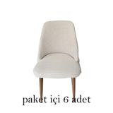 Rişte Home 6 lı A kalite Sandalye Kılıfı Büyük Oval Likralı Yıkanabilir Lastikli Bambu Sandalye Örtüsü 6 Adet