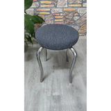 Rişte Home Lastıklı Çubuk Desen Jakarlı Yuvarlak Standart Tabure Örtüsü 28-35CM Uyar 1 Adet - 28 x 35 cm - Antrasit