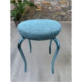 Rişte Home Lastıklı Çubuk Desen Jakarlı Yuvarlak Standart Tabure Örtüsü 28-35CM Uyar 1 Adet - 28 x 35 cm - Mint