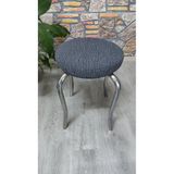 Rişte Home Lastıklı Çubuk Desen Jakarlı Yuvarlak Standart Tabure Örtüsü 28-35cm Uyar 1 Adet