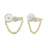 Rita Fine Jewelry Circular Sedef Pırlanta Taşlı 14 Ayar Altın Kadın Küpe - Standart