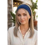 Ritagarcia Kadın Penye Saç Bandanası - Kaymaz Terletmez Esnek Spor ve Makyaj Bandı - Standart - Lacivert