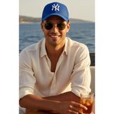 Ritagarcia Ny Nakışlı Unisex Beyzbol Şapkası - Ayarlanabilir Spor Kep - Standart - Mavi