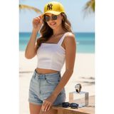 Ritagarcia Ny Nakışlı Unisex Beyzbol Şapkası - Ayarlanabilir Spor Kep - Standart - Sarı