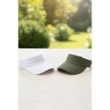 Ritagarcia Ritagarci Unisex 2'li Paket Ayarlanabilir Tenis Vizör Şapka Seti - Güneş Koruyucu Spor Siperlik - Standart - Beyaz - Haki