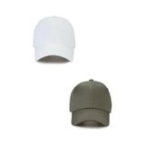 Ritagarcia Unisex Ayarlanabilir Spor Haki-beyaz Basic Kep Şapka 2'li Set Haki Yeşil