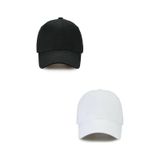 Ritagarcia Unisex Ayarlanabilir Spor Siyah-beyaz Basic Kep Şapka 2'li Set Siyah Beyaz