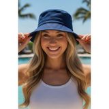 Ritagarcia Unisex Pamuk Gabardin Kova Şapka Bucket Hat Güneş Şapkası - Standart - Lacivert