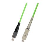 RiteAV 300M (950ft) OM5 100Gb FC - SC Fiber Optik Kablo Simpleks Çok Modlu 50/125 Jumper 300 Metre Yama Kablosu Kireç Yeşili