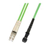 RiteAV 300M (950ft) OM5 100Gb LC - MTRJ Fiber Optik Kablo Dubleks Çok Modlu 50/125 Jumper 300 Metre Yama Kablosu Kireç Yeşili