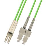 RiteAV 300M (950ft) OM5 100Gb LC - SC Fiber Optik Kablo Dubleks Çok Modlu 50/125 Jumper 300 Metre Yama Kablosu Kireç Yeşili