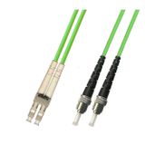 RiteAV 300M (950ft) OM5 100Gb LC - ST Fiber Optik Kablo Dubleks Çok Modlu 50/125 Jumper 300 Metre Yama Kablosu Kireç Yeşili