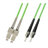 RiteAV 300M (950ft) OM5 100Gb SC - ST Fiber Optik Kablo Dubleks Çok Modlu 50/125 Jumper 300 Metre Yama Kablosu Kireç Yeşili