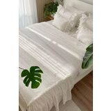 Ritmo Home Çeyiz Seti (NEVRESİM TAKIMI VE YATAK RUNER SETİ) Kırık Beyaz Fistolu Fırfırlı Country