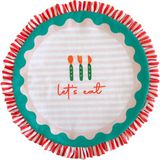 Ritmo Home Fırfırlı, Sloganlı, Yuvarlak, Çizgili, Desenli, Baskılı, Renkli, Amerikan Servis 40CM Çap (1 Adet) - 40 cm - Çok Renkli