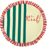 Ritmo Home Fırfırlı, Sloganlı, Yuvarlak, Çizgili, Desenli, Renkli, Yes Chef Amerikan Servis 40CM Çap (1 Adet) - 40 cm - Çok Renkli