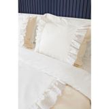 Ritmo Home King Size Battal Boy Çift Kişilik Fırfırlı Fistolu Pamuklu Vintage Düz Otel Serisi Nevresim Takımı
