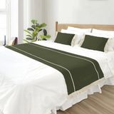 Ritmo Home Yatak Runner & Iç Dolgulu Kırlent Seti Çift Kişilik Püsküllü Yeşil - 70 x 240 cm