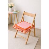 RİTMOHOME Dopamin Çizgili Fırfırlı Renkli, Vintage, Deniz, Yaz, Iskandinav, Bohem 40x40 Sandalye Minderi