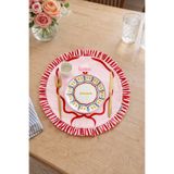 RİTMOHOME Fırfırlı, Sloganlı, Yuvarlak, Çizgili, Desenli, Baskılı, Renkli, Amerikan Servis 40Cm Çap (1 ADET)