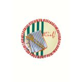 RİTMOHOME Fırfırlı, Sloganlı, Yuvarlak, Çizgili, Desenli, Renkli, Yes Chef Amerikan Servis 40Cm Çap (1 ADET)