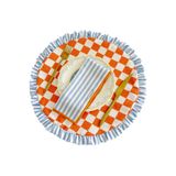 RİTMOHOME Fırfırlı, Yuvarlak, Marin, Dama, Kareli, Baskılı, Renkli, Çizgili Amerikan Servis 40Cm Çap (1 ADET)