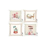 Ritmohome Winter/ Kış Yılbaşı 4'lü Kırlent Kılıfı Yeşil
