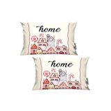 Ritmohome Winter / Kış Yılbaşı Yeni Yıl 2'li Kırlent Kılıfı Pembe