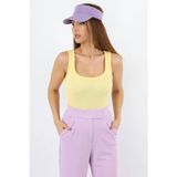 Ritnice Kadın Cotton Premium Doku Sarı Pamuklu Basic Fitilli Atlet