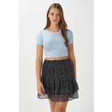 Ritnice Kadın Deal Lux Touch Yumuşak Doku Crop Mavi Bluz