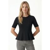 Ritnice Kadın Ella Siyah Peplum Bluz