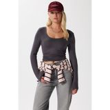 Ritnice Kadın Heat Lux Touch U Yaka Antrasit Uzun Kol Soft Bluz