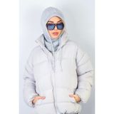 Ritnice Kadın Ipli Gri Balaclava Triko Bere / Başlık