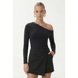 Ritnice Kadın Maje Lux Touch Omuz Detay Antrasit Bluz - XL