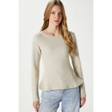 Ritnice Kadın Runa Premium Bej Peplum Bluz