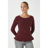 Ritnice Kadın Runa Premium Bordo Peplum Bluz