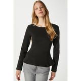 Ritnice Kadın Runa Premium Siyah Peplum Bluz