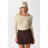 Ritnice Kayık Yaka Need Uzun Kollu Tereyağı Sarısı Soft Top / Bluz