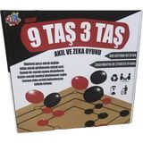 Ritoys Ahşap 9 Taş 3 Taş Akıl Zeka ve Strateji Oyunu 2 Oyuncu İçin Eğlenceli Tasarım